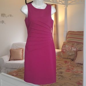 Classy magenta dress with forgiving waistline